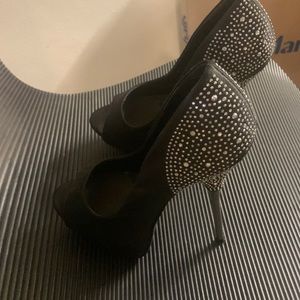 Black studded stiletto heels 7